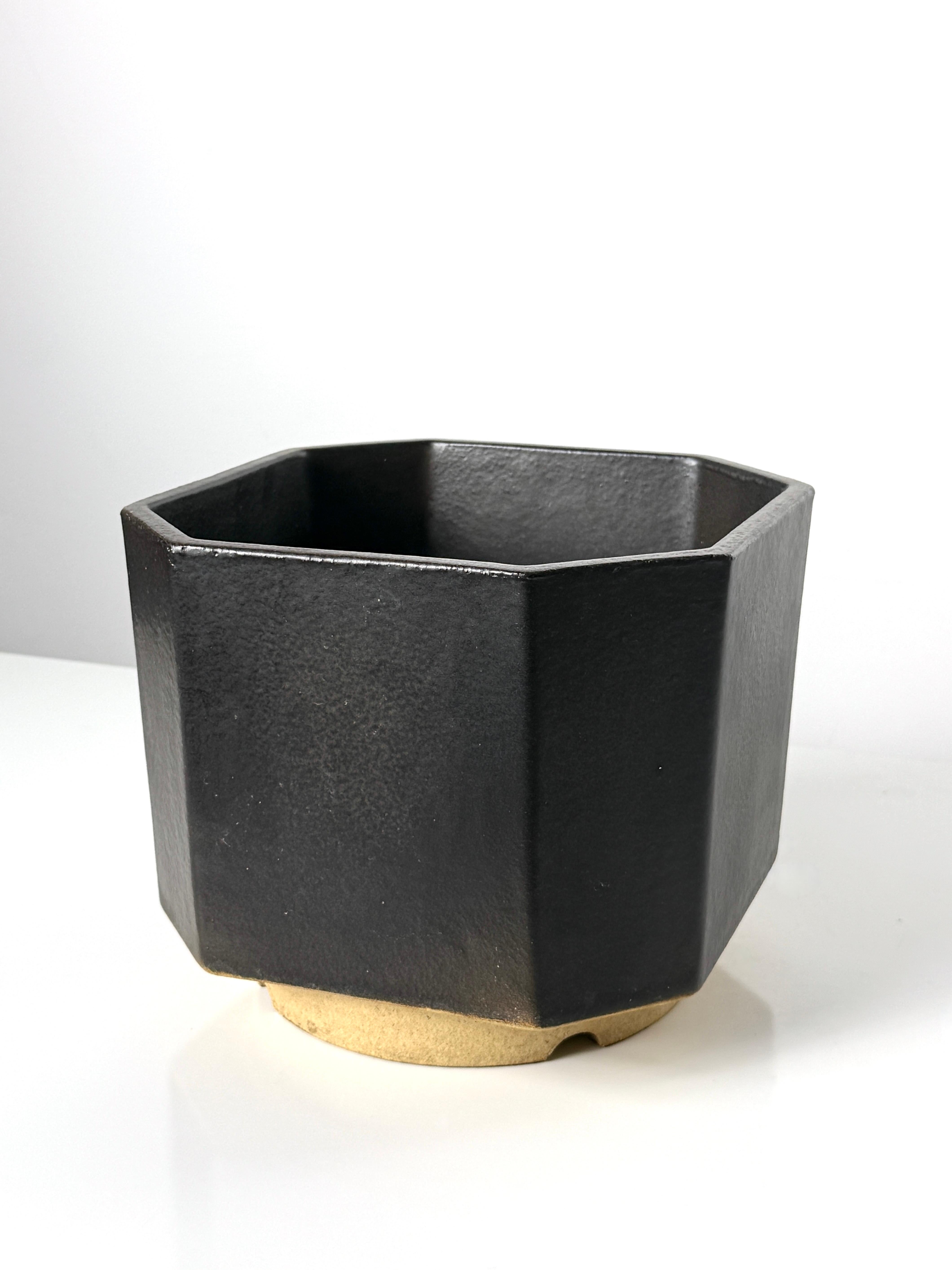 Vintage Mid Century Modern Bennington Pottery Architectural Planter in nero In condizioni buone in vendita a Troy, MI