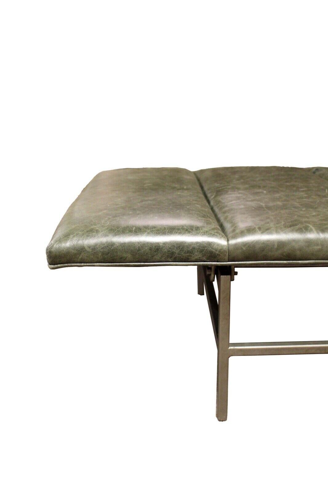 For your consideration is this Bernhardt metal & leather Ardmore bench. 

Dimensions: 70w x 28d x 14.5h.