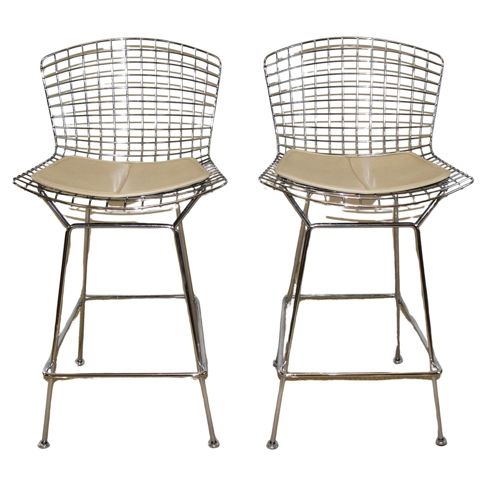 Taburete de alambre vintage de mediados de siglo Bertoia para Knoll