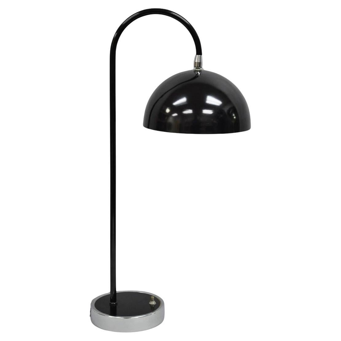 Vintage Mid Century Modern Black Arc Chrome Metal Table Desk Lamp