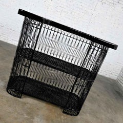Vintage Mid-Century Modern Black Painted Spun Fiberglass Indoor or Outdoor Bar