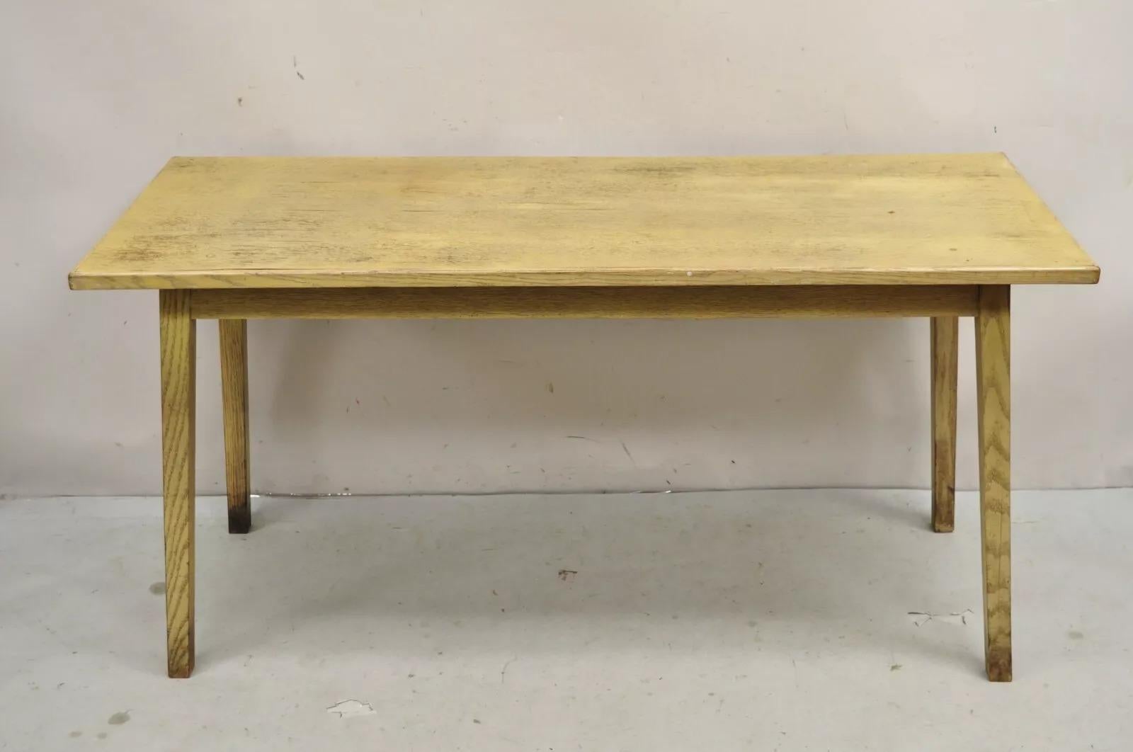 Vintage Mid Century Modern Bleached Mahogany Long Narrow Dining Potting Table (table à manger étroite) en vente 5