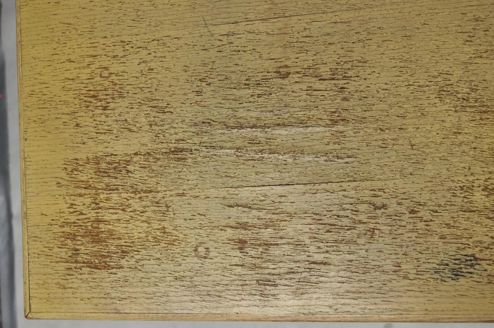 20ième siècle Vintage Mid Century Modern Bleached Mahogany Long Narrow Dining Potting Table (table à manger étroite) en vente
