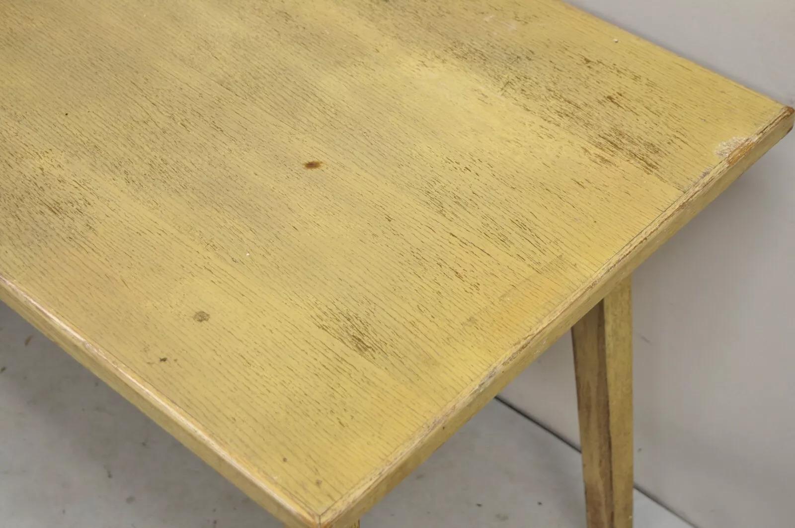Bois Vintage Mid Century Modern Bleached Mahogany Long Narrow Dining Potting Table (table à manger étroite) en vente