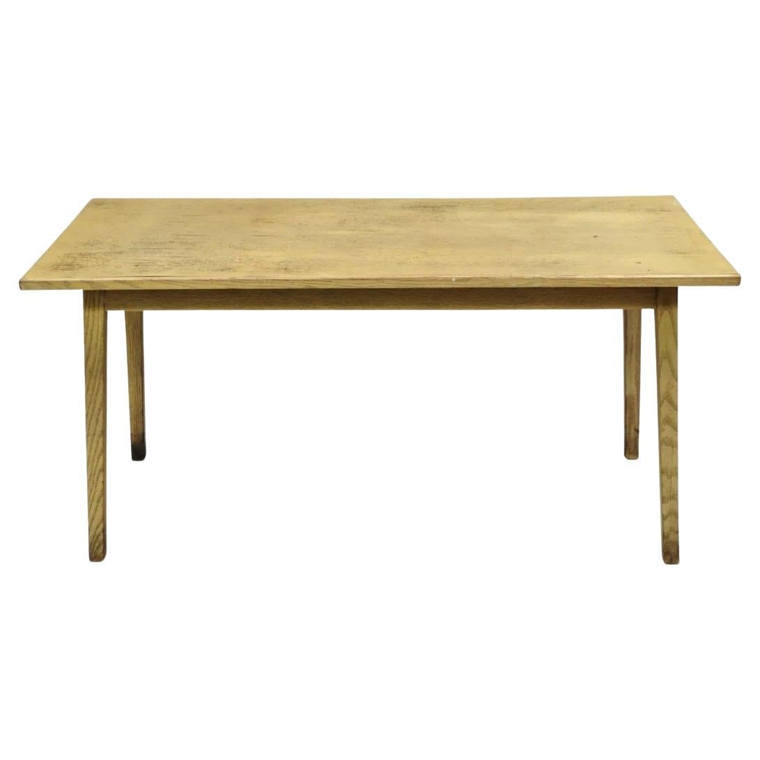 Vintage Mid Century Modern Bleached Mahogany Long Narrow Dining Potting Table