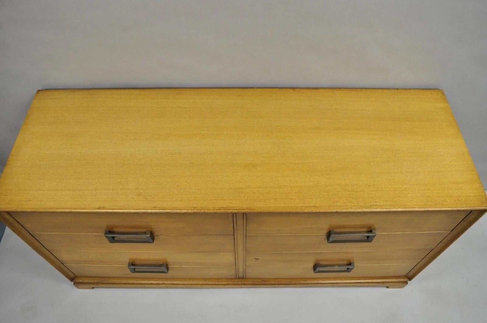 Credenza lunga in mogano biondo vintage del Mid Century Modern di Red Lion in vendita 5