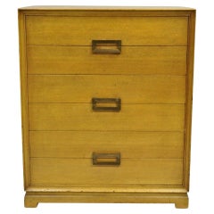 Commode haute vintage moderne du milieu du siècle dernier en acajou blond par Red Lion