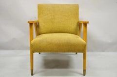 Vintage Mid Century Modern Blonde Wood Paul McCobb Style Paddle Arm Lounge Chair