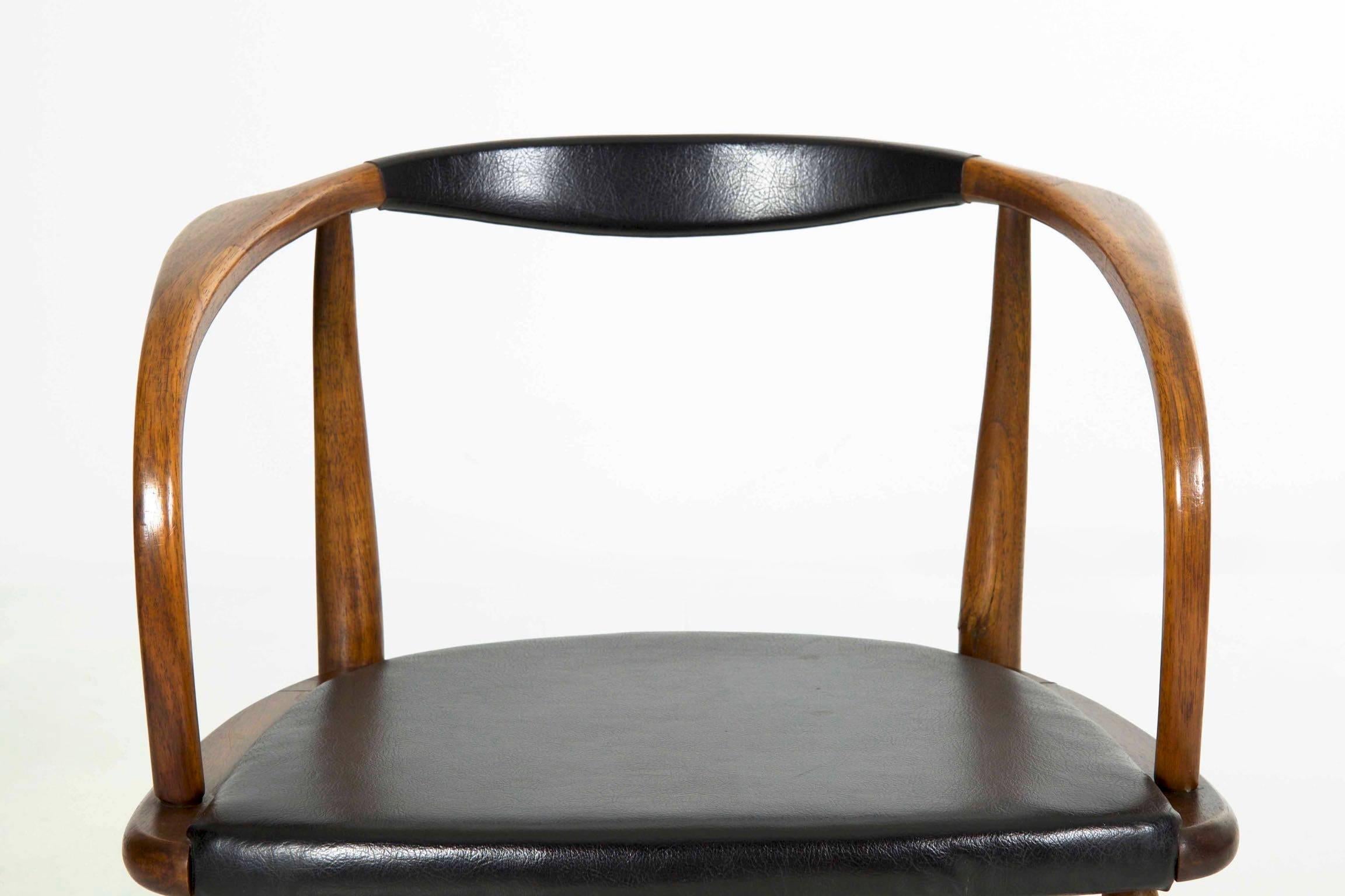 Mid-Century Modern Fauteuil en bois courbé Boling Chair Co.:: circa 1958