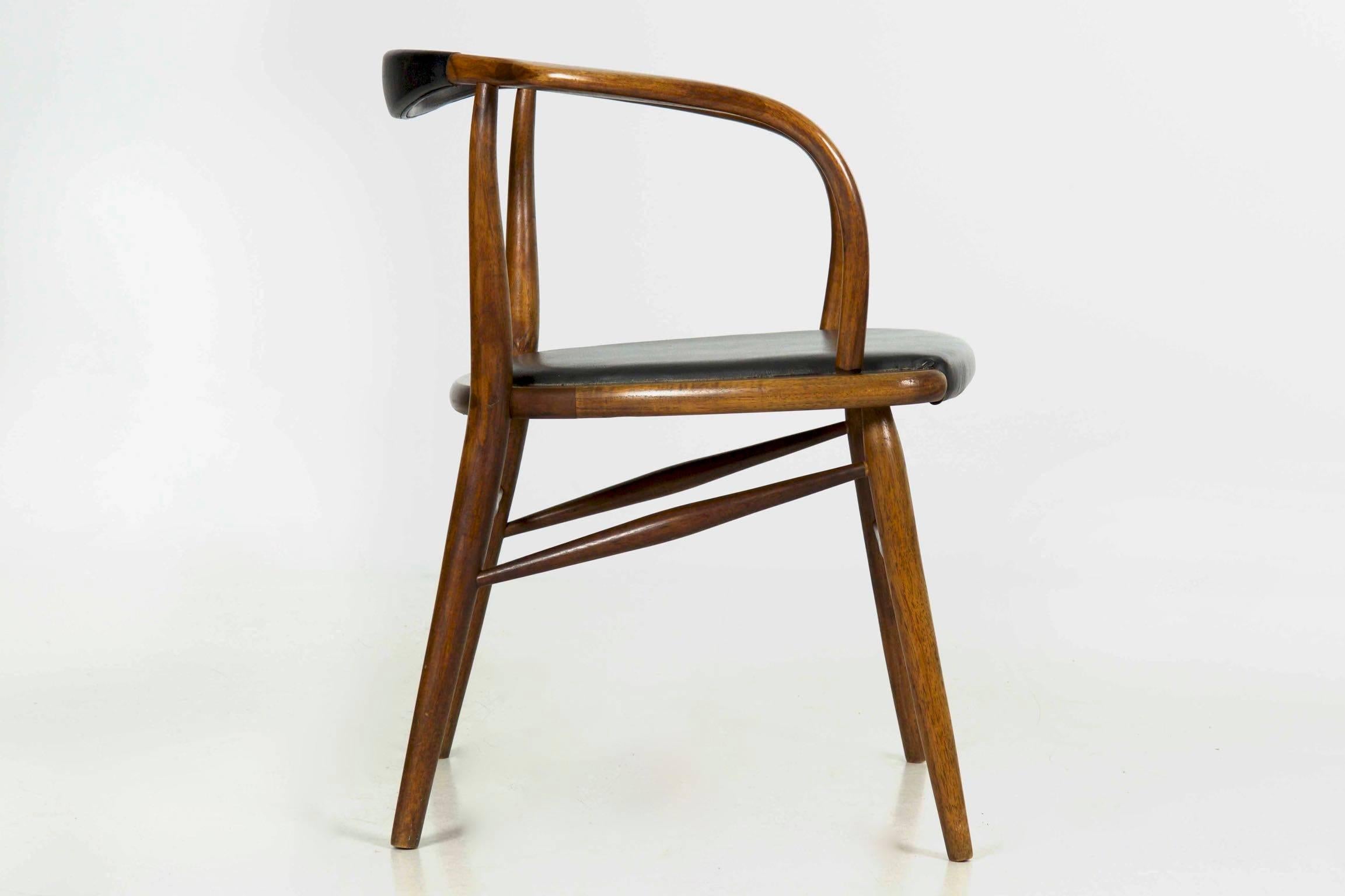 Imitation cuir Fauteuil en bois courbé Boling Chair Co.:: circa 1958