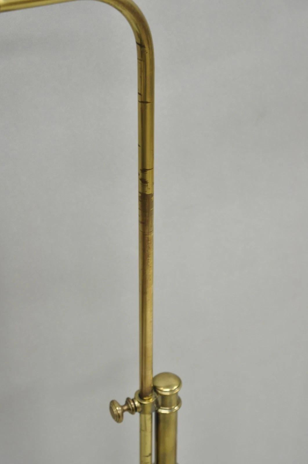 Vintage Mid Century Modern Brass Adjustable Task Pharmacy Reading Floor Lamp (lampada da terra per farmacia) in vendita 7