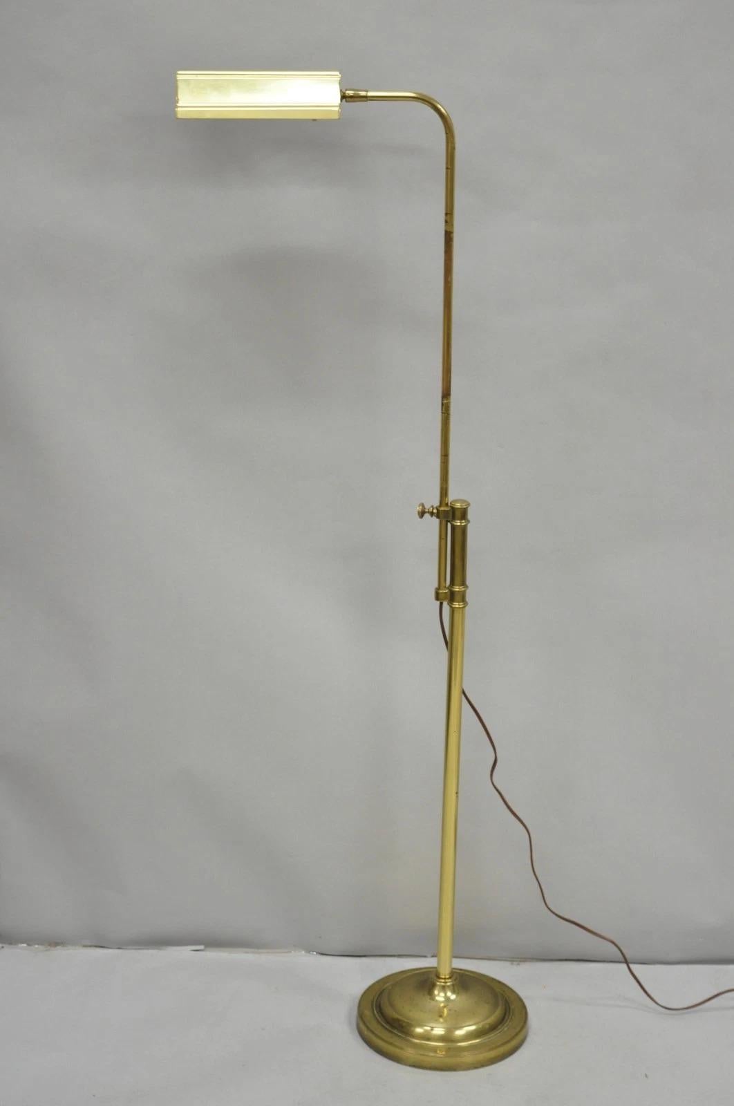Vintage Mid Century Modern Brass Adjustable Task Pharmacy Reading Floor Lamp (lampada da terra per farmacia) in vendita 9