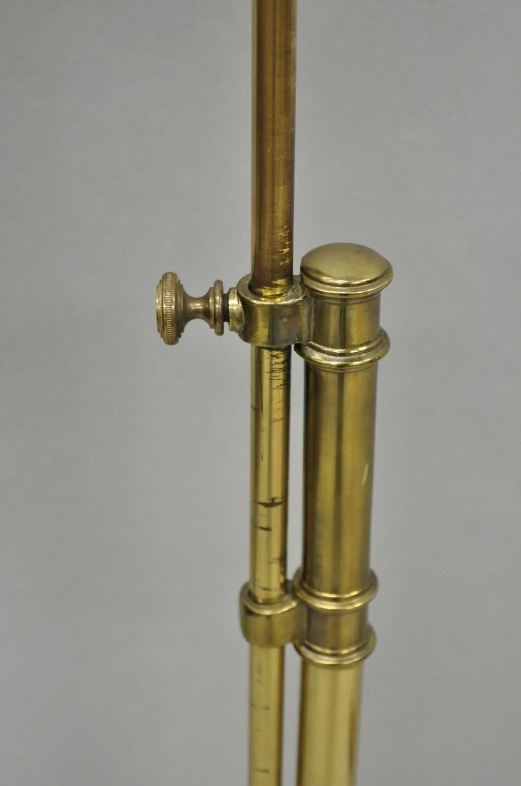 XX secolo Vintage Mid Century Modern Brass Adjustable Task Pharmacy Reading Floor Lamp (lampada da terra per farmacia) in vendita