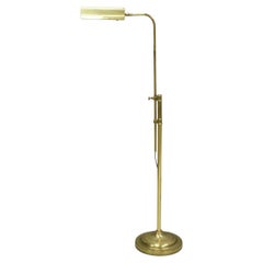 Vintage Mid Century Modern Brass Adjustable Task Pharmacy Reading Floor Lamp