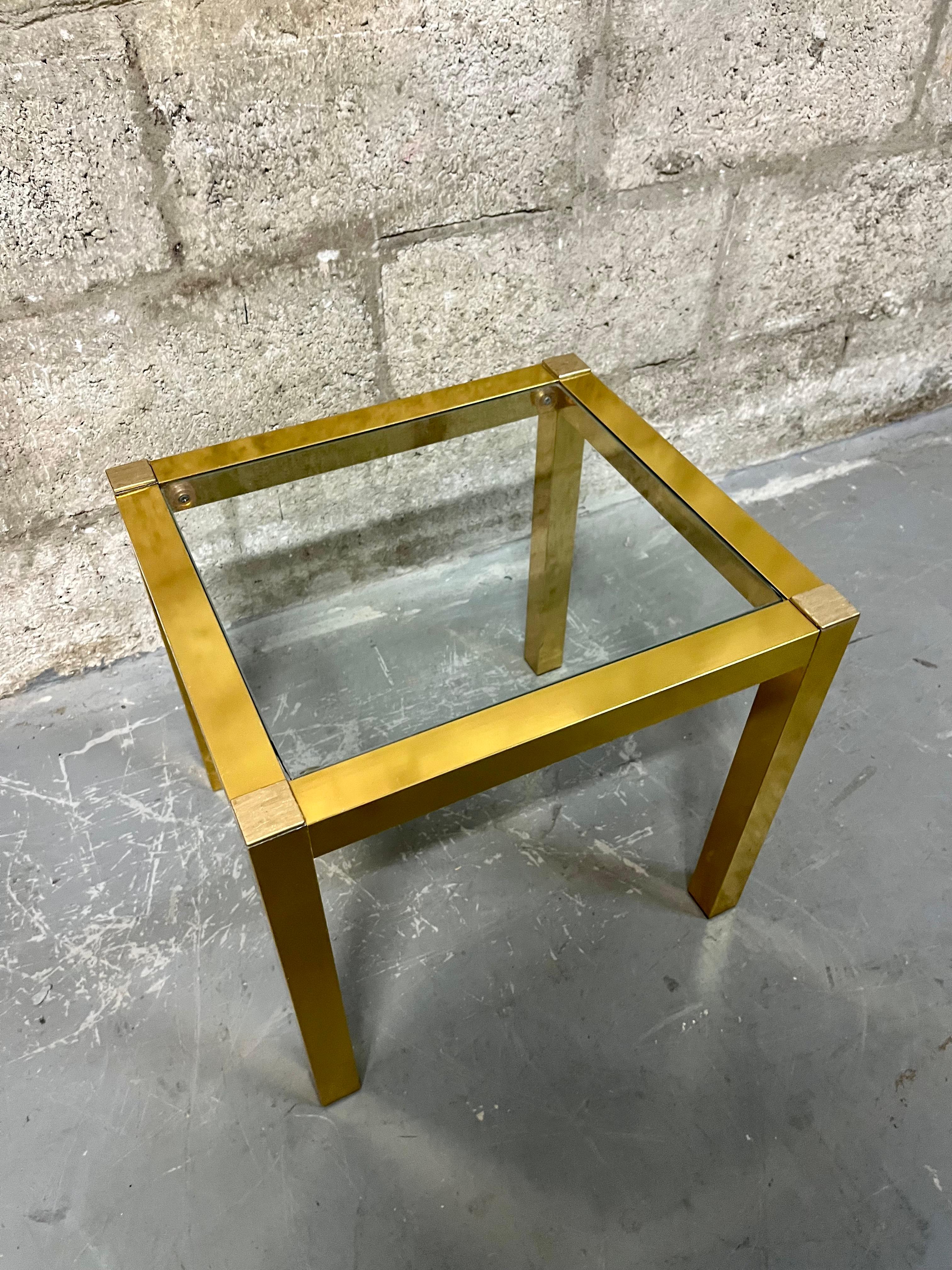 Vintage Mid Century Modern Brass Anodized Aluminum Nesting Tables. Circa 1960s  For Sale 9