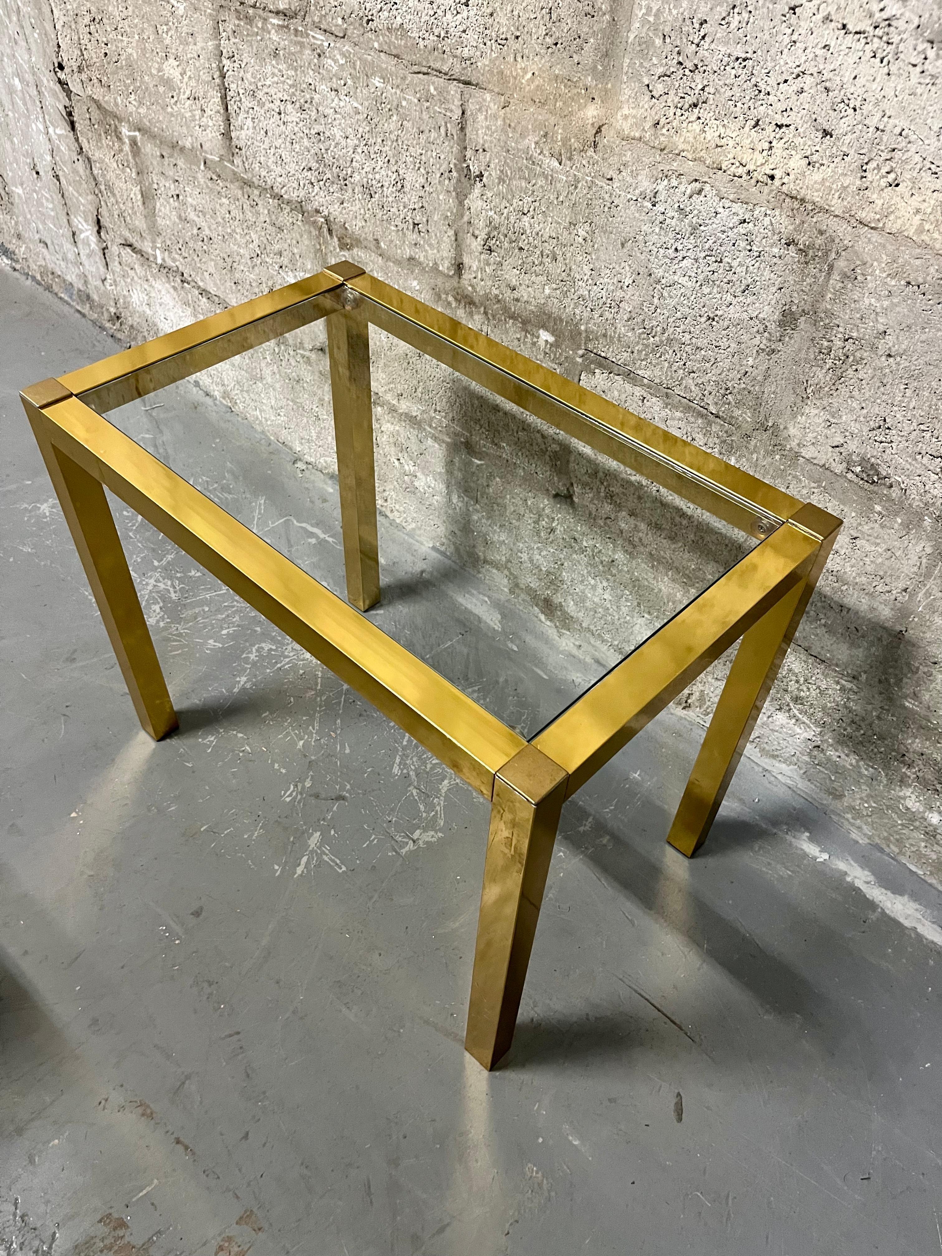 Vintage Mid Century Modern Brass Anodized Aluminum Nesting Tables. Circa 1960s  For Sale 11