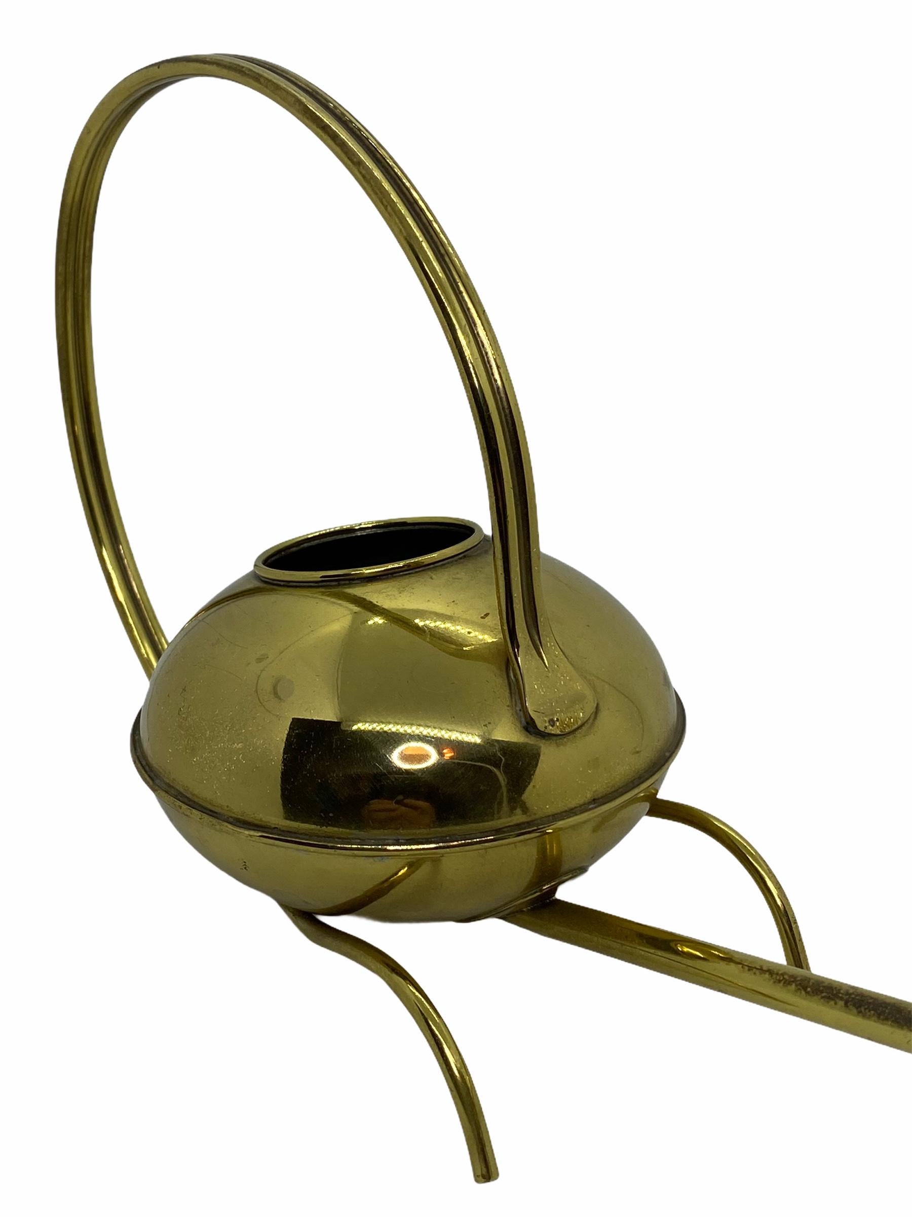 German Vintage Mid-Century Modern Brass Bonsai Watering Can with Long Spout, 1960s For Sale