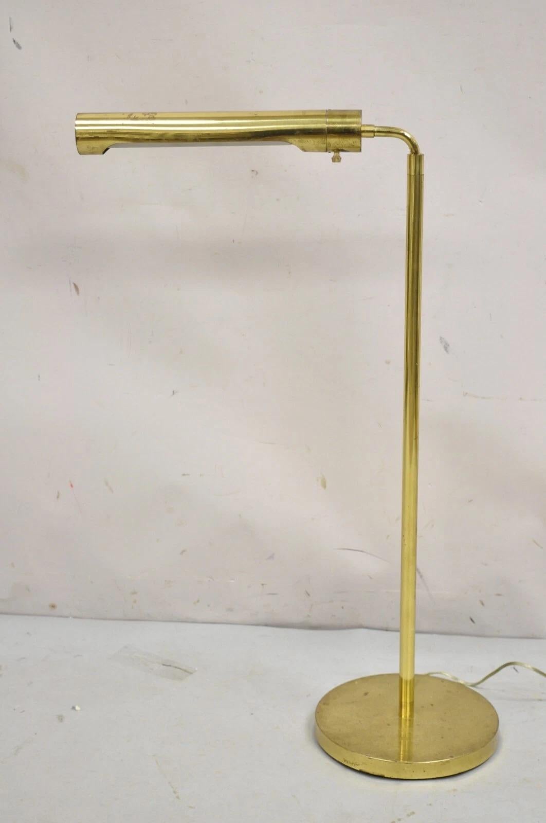 Lampadaire tubulaire ajustable en laiton de style Casella Vintage Mid Century Modern en vente 5