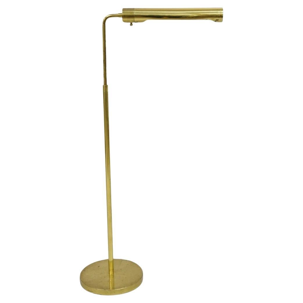 Lámpara de pie tubular regulable de latón estilo Casella Vintage Mid Century Modern