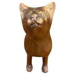 Vintage Mid Century Modern Brass Cat