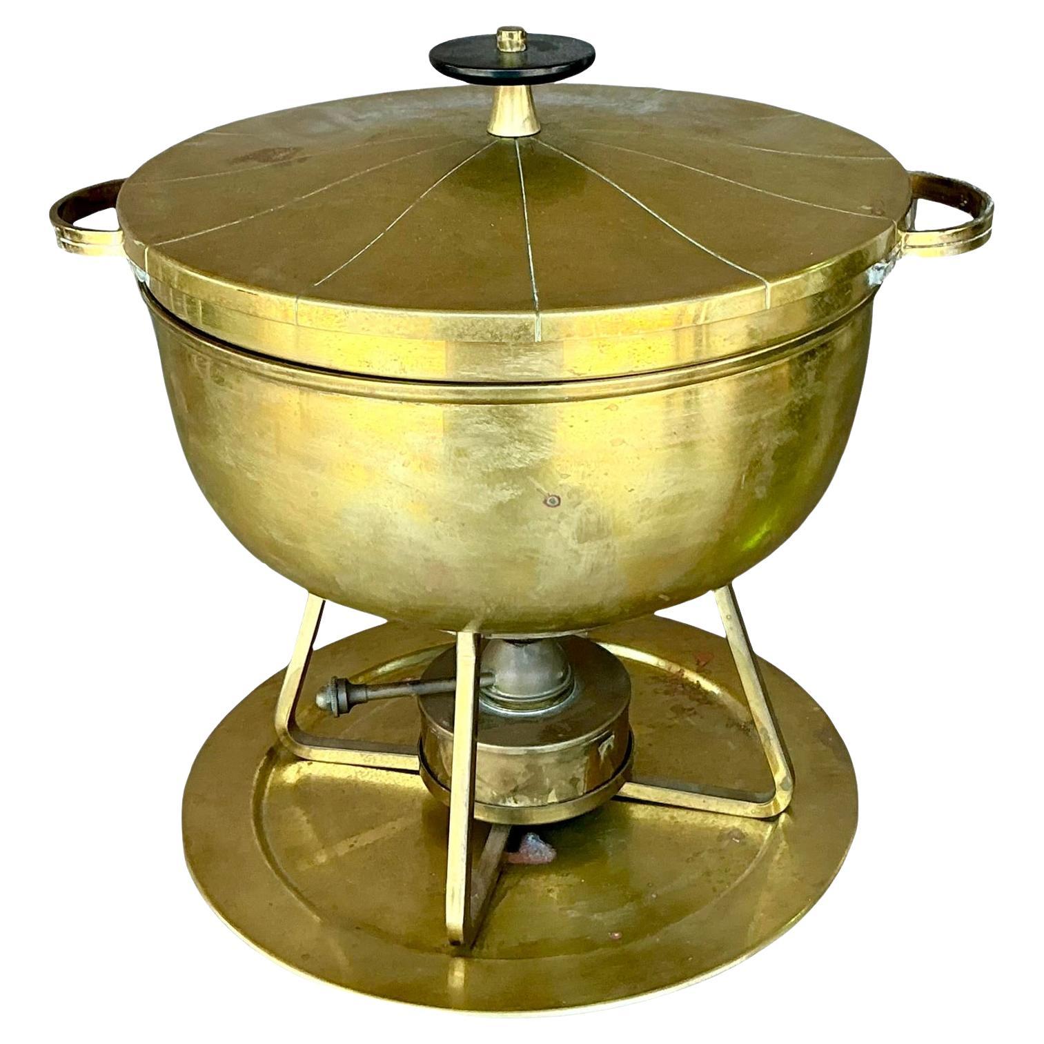 Chafing-Schale aus Messing nach Tommi Parzinger, Mid-Century Modern