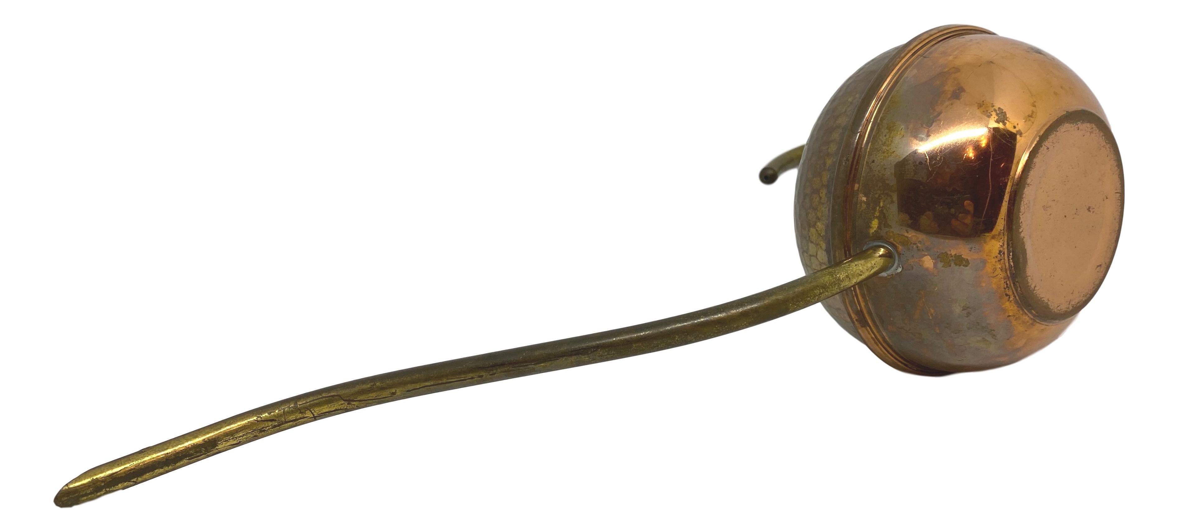 German Vintage Mid-Century Modern Brass Copper Watering Can, 1950s