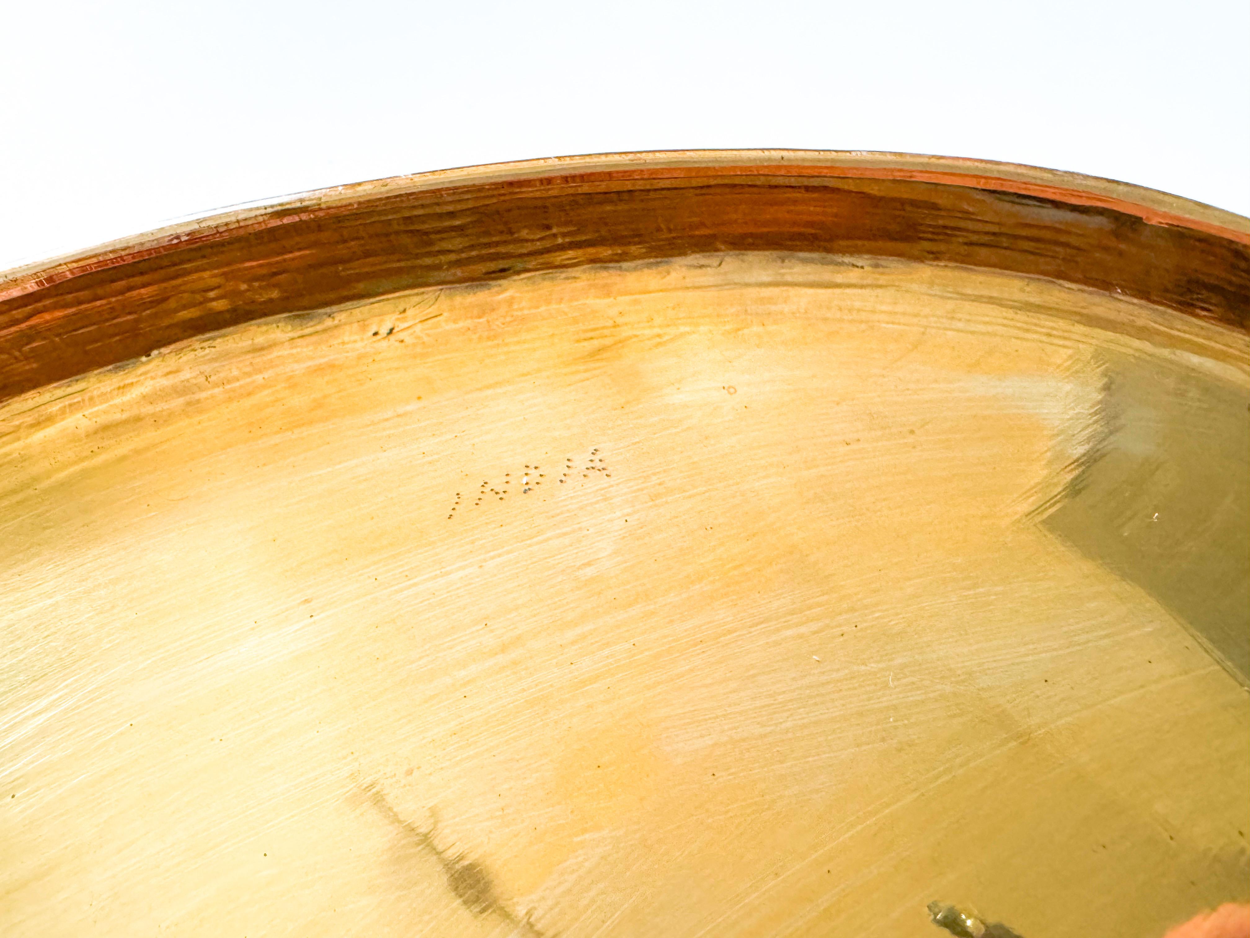Vintage Mid-Century Modern Brass Faux Bamboo Tray, India, 1950s 3