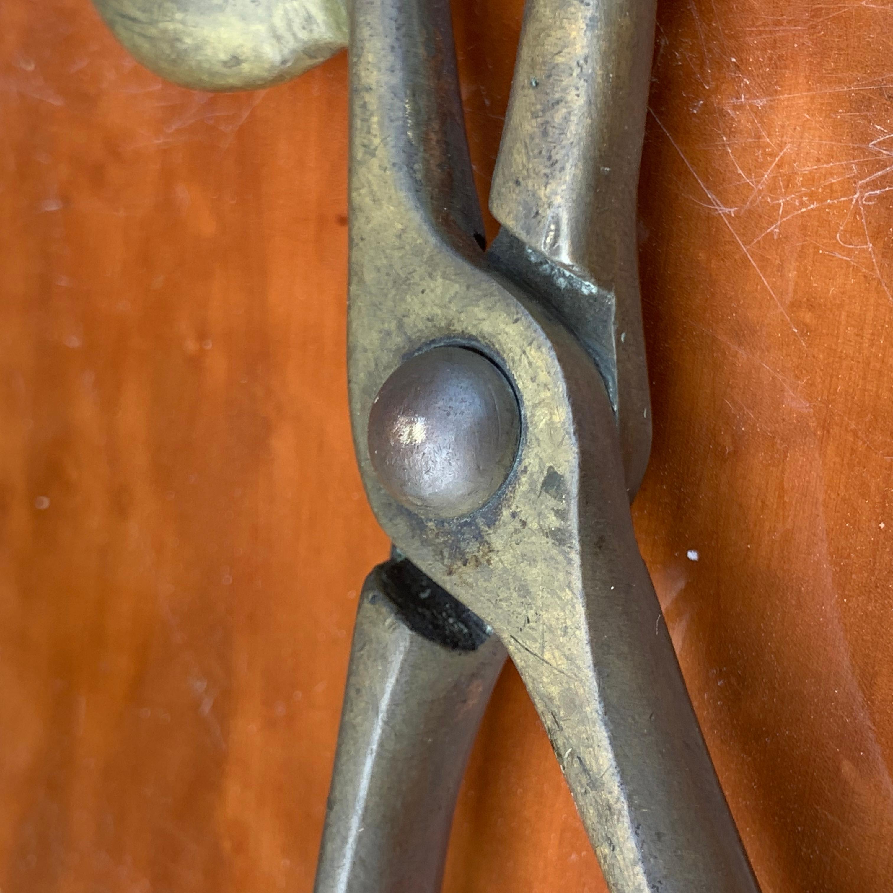 Vintage Mid-Century Modern Brass Ice Cube Tongs Scissor 4