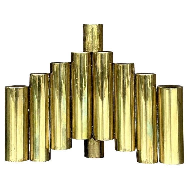 Vintage Mid-Century Modern Brass Menorah After Gio Ponte