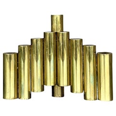 Vintage Mid-Century Modern Brass Menorah After Gio Ponte