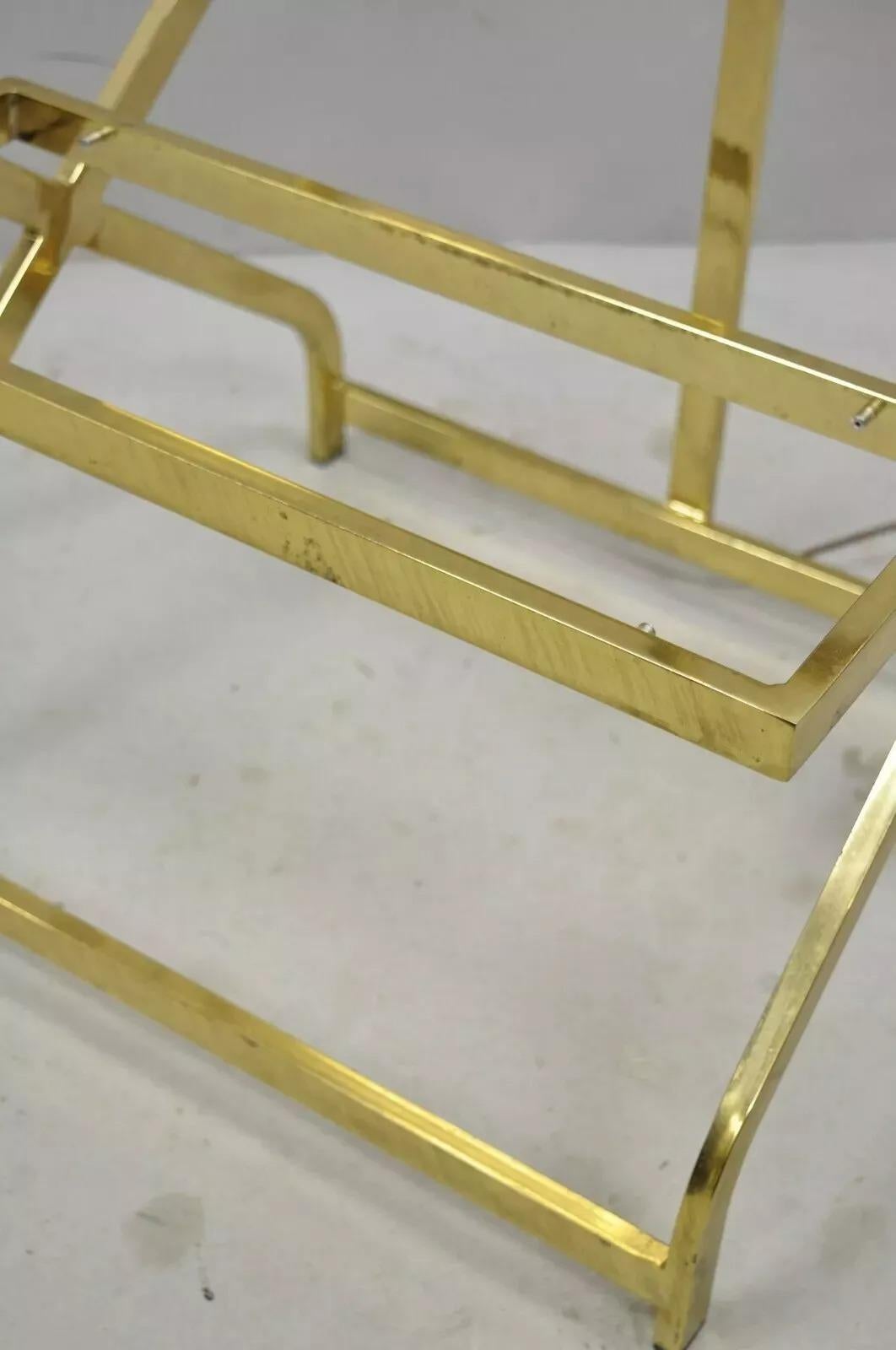 Vintage Mid Century Modern Brass Metal 2 Tier Step Up Floor Lamp End Table im Angebot 3