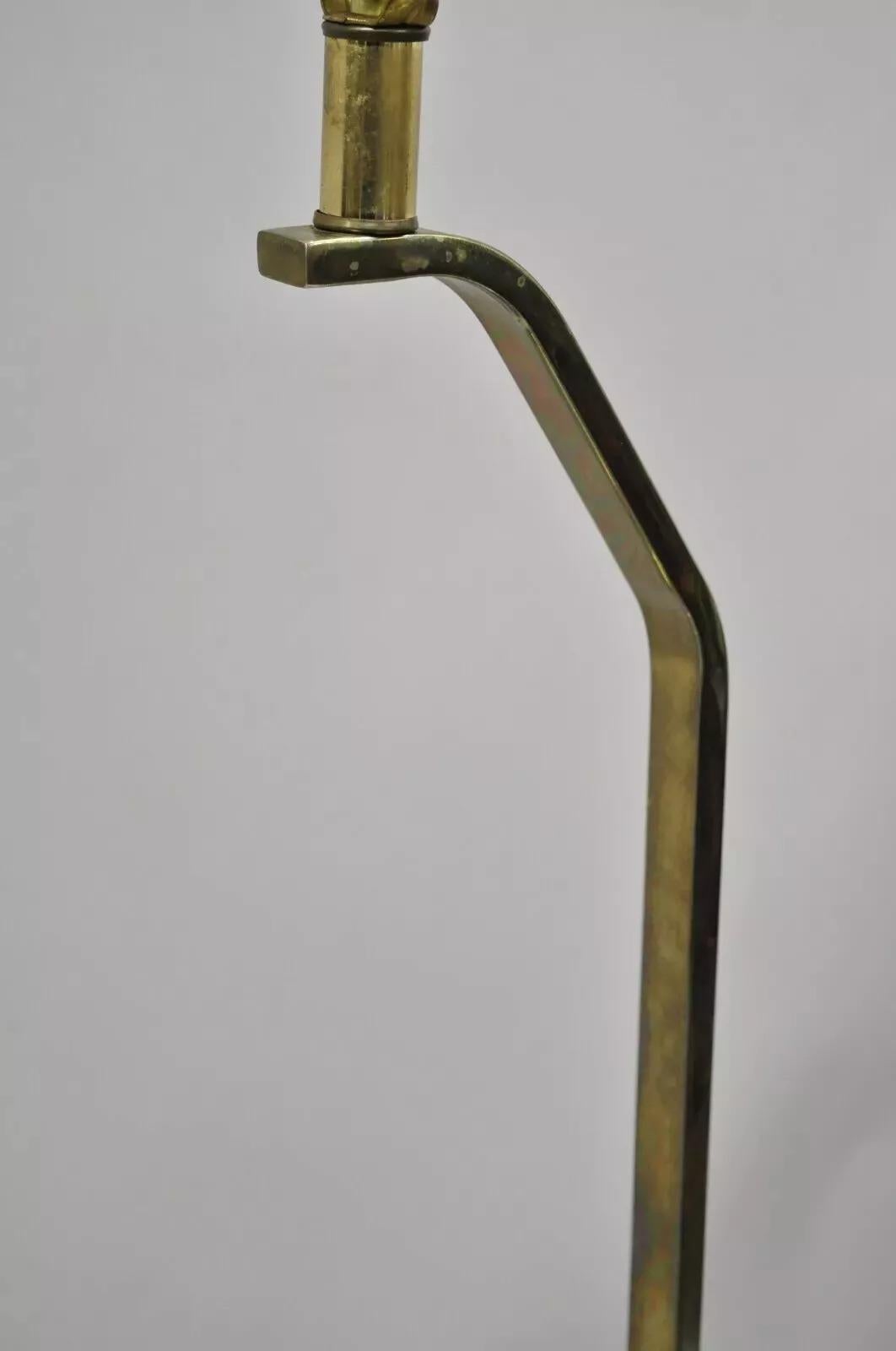Vintage Mid Century Modern Brass Metal 2 Tier Step Up Floor Lamp End Table im Angebot 2