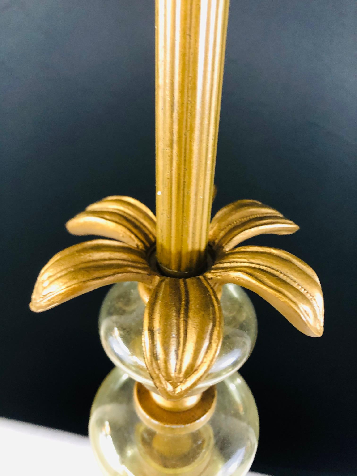 Vintage Mid-Century Modern Brass Palm Tree Lamp 2
