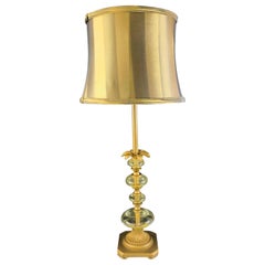 Vintage Mid-Century Modern Brass Palm Tree Lamp