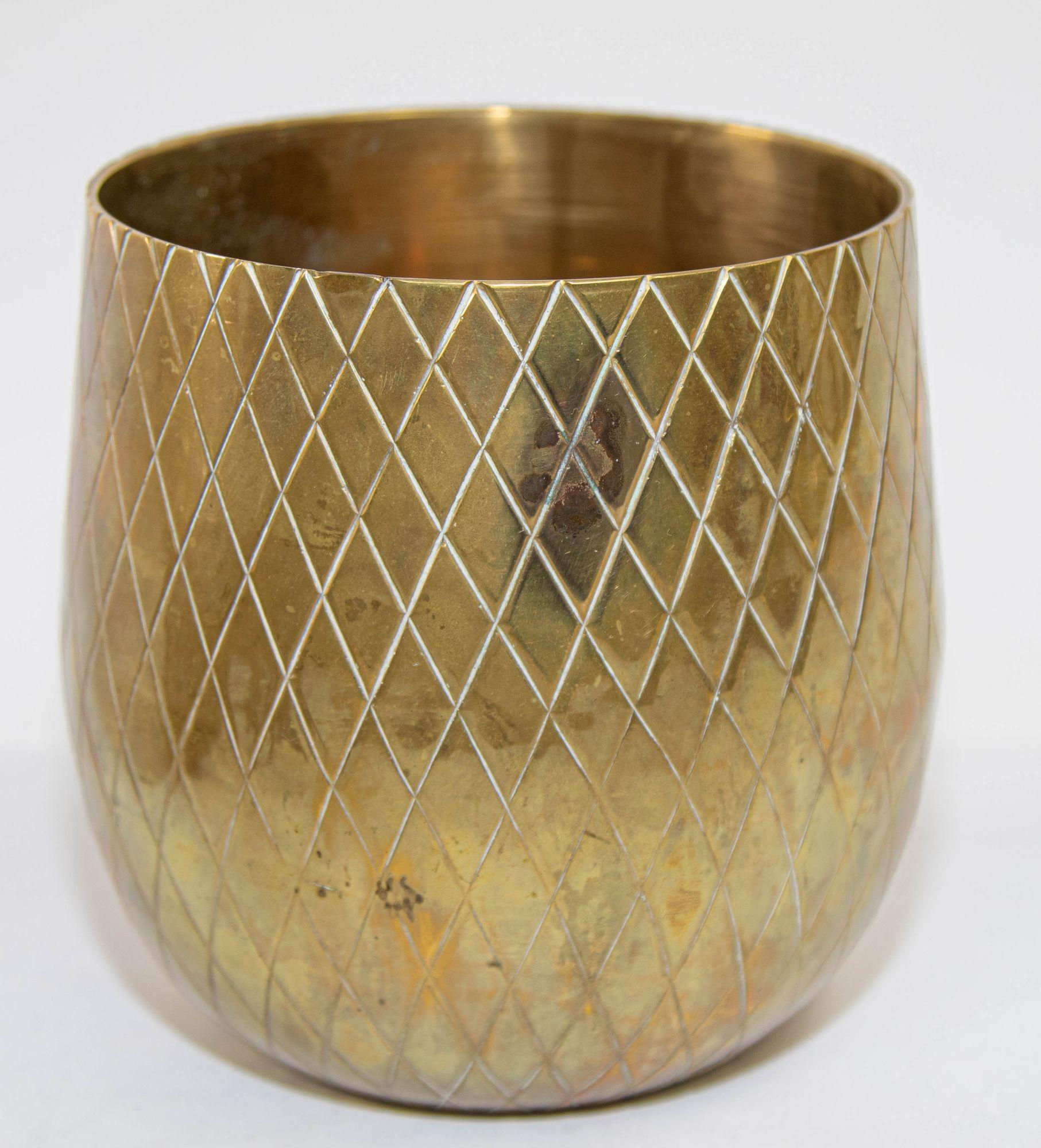Vintage Mid-Century Modern Brass Pineapple Ice Bucket 3