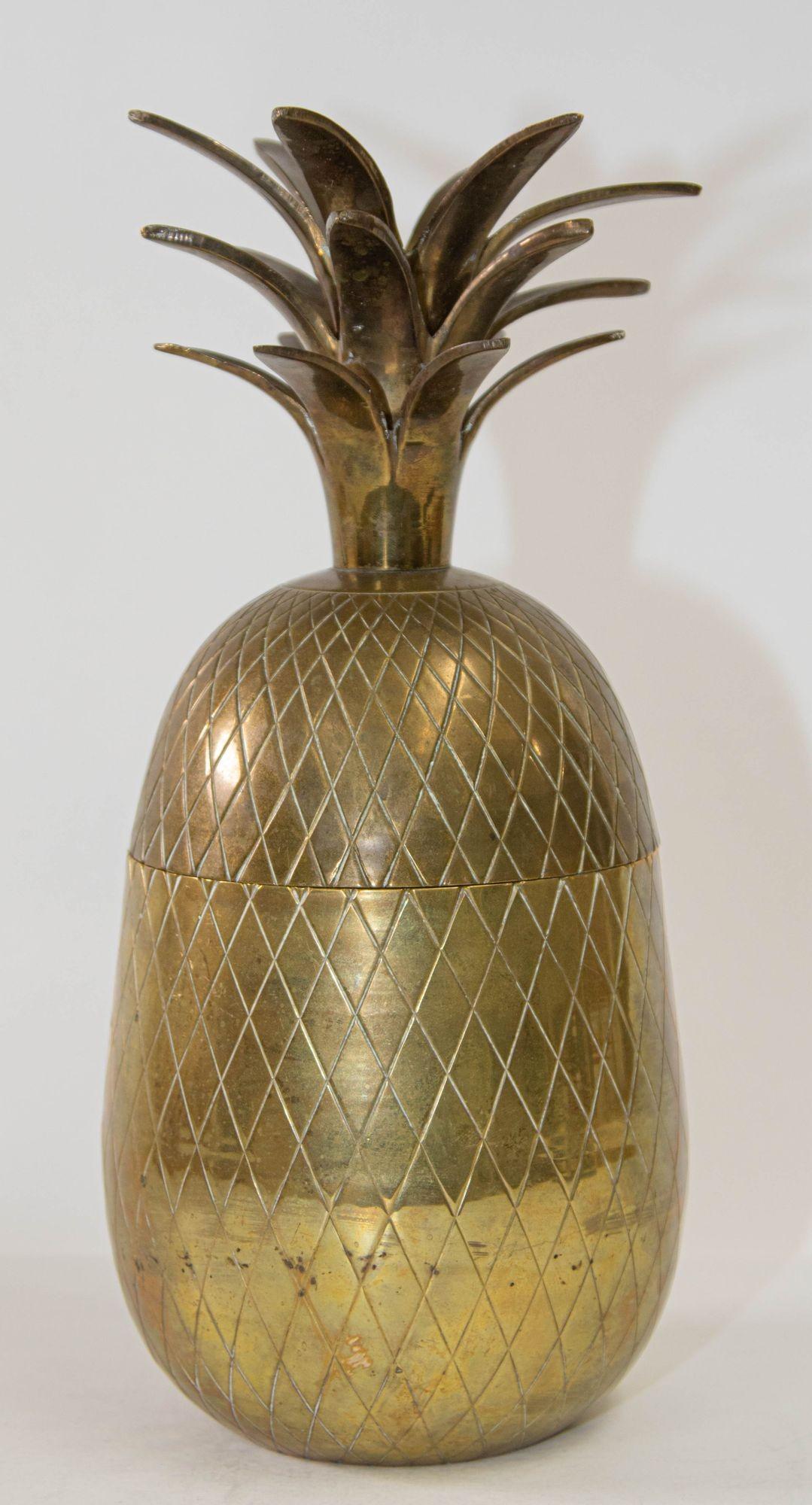 Vintage Mid-Century Modern Brass Pineapple Ice Bucket 5