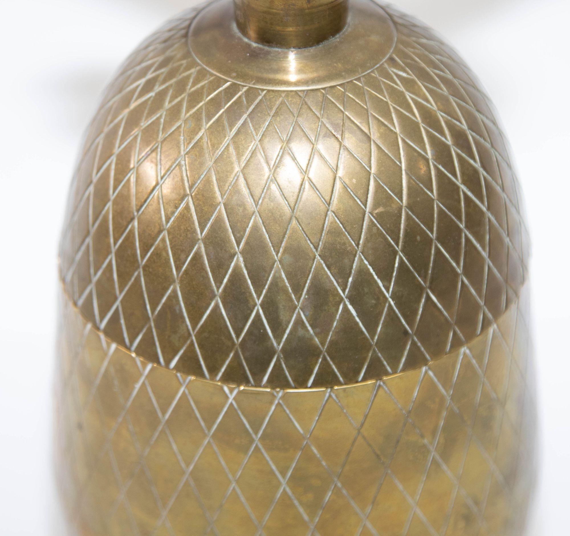 Hollywood Regency Vintage Mid-Century Modern Brass Pineapple Ice Bucket