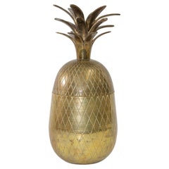 Retro Mid-Century Modern Brass Pineapple Ice Bucket