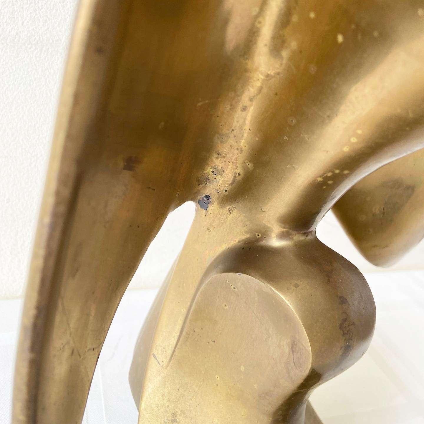 Mid-Century Modern Vintage Mid Century Modern Brass Swan Sculpture by Dara International For Sale