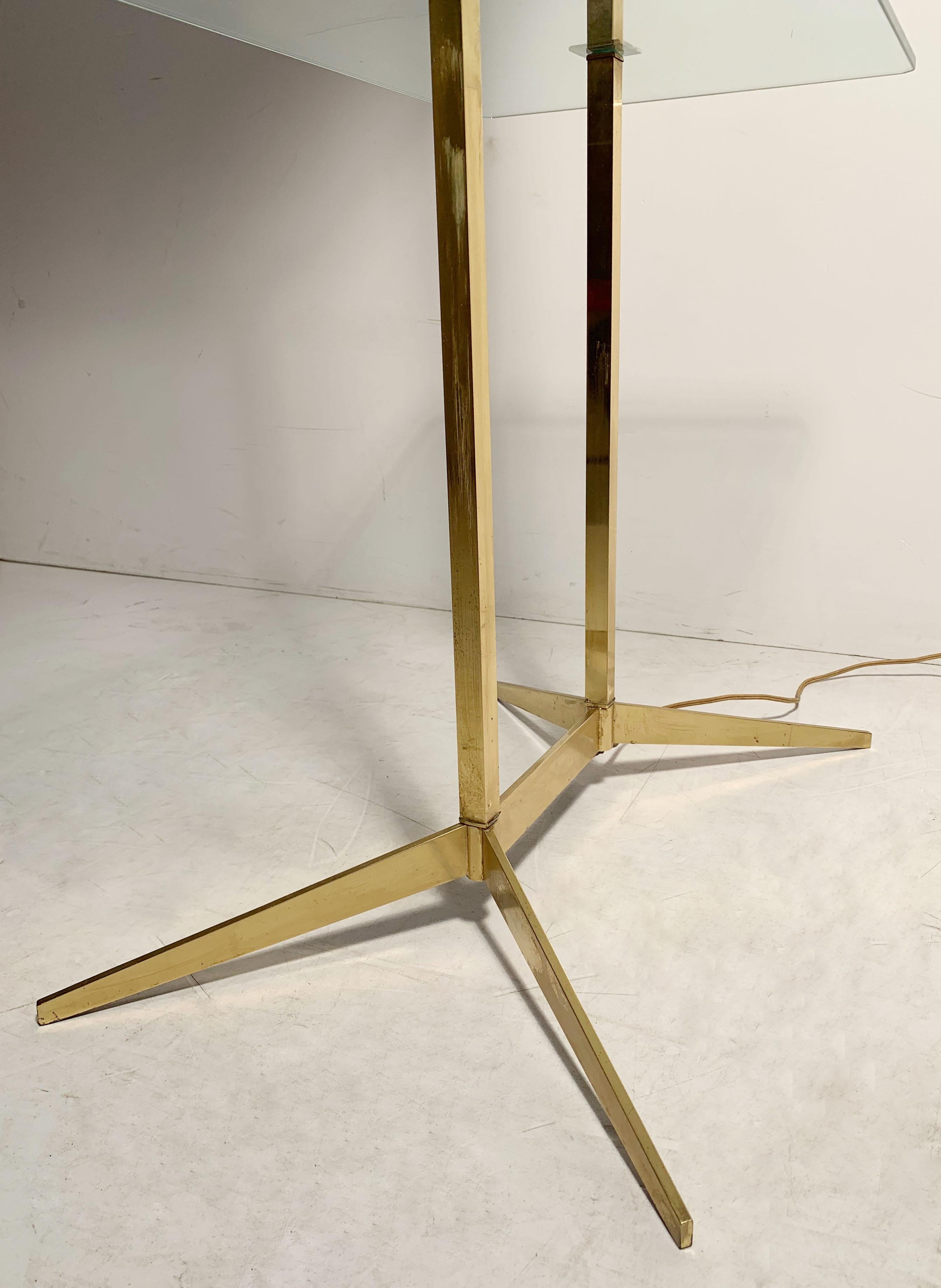 Vintage Mid-Century Modern Brass Table Floor Lamp attributed to Stiffel 1