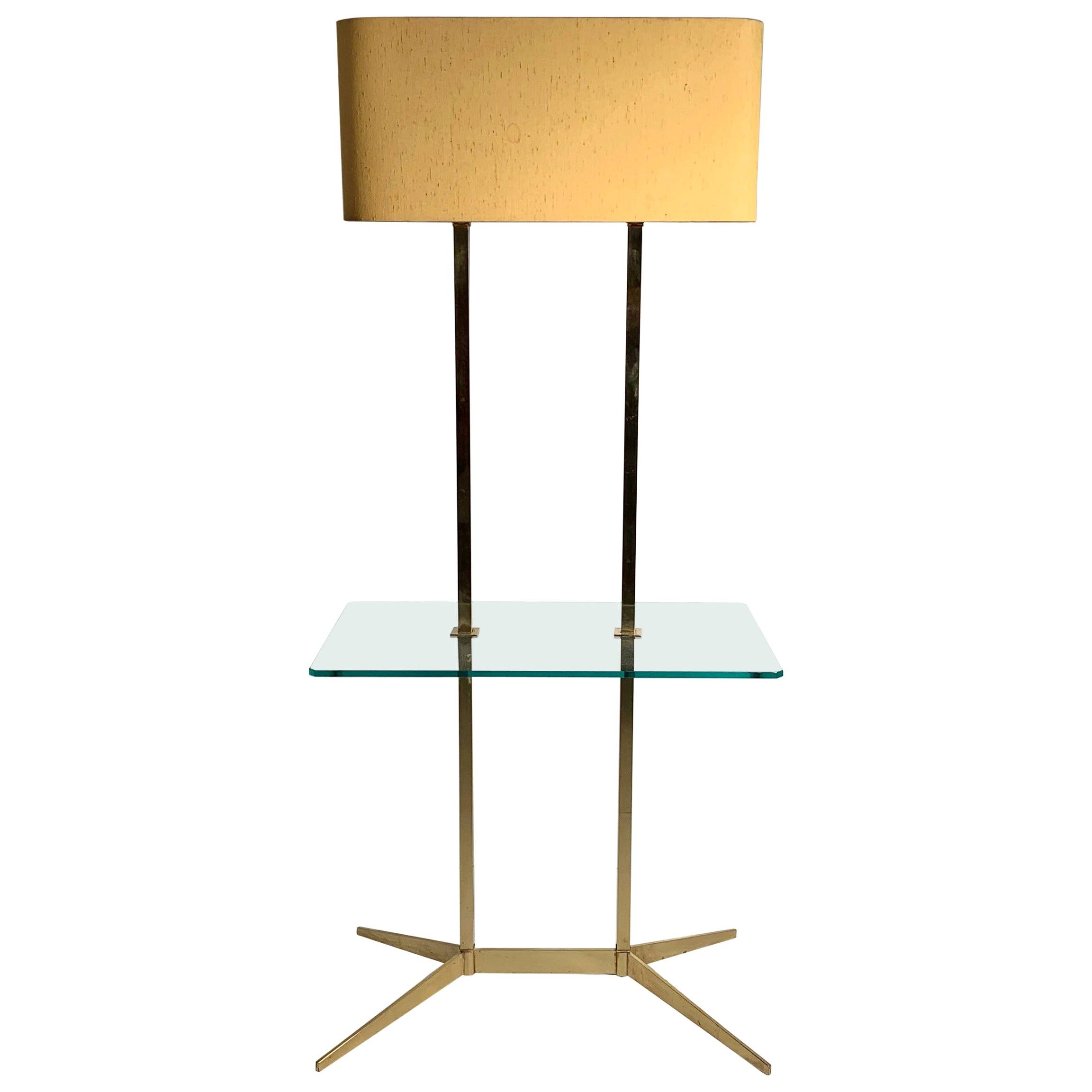 Vintage Mid-Century Modern Brass Table Floor Lamp attributed to Stiffel