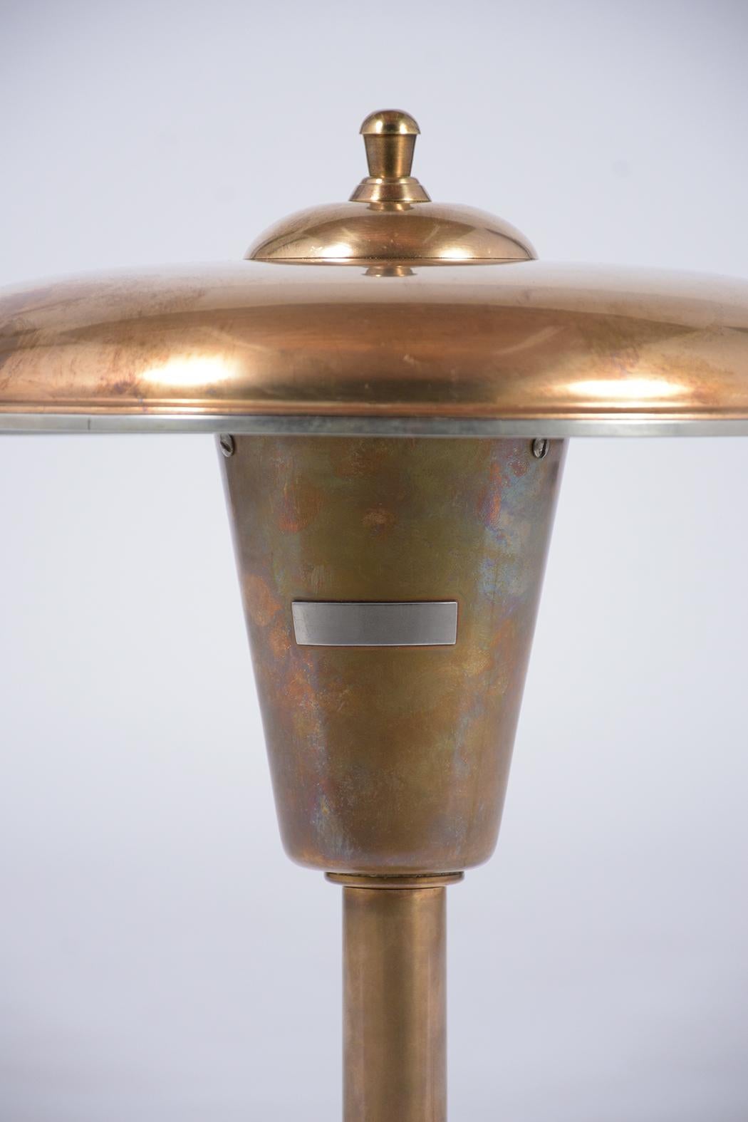 American 1970's Mid-Century Modern Copper Table Lamp For Sale