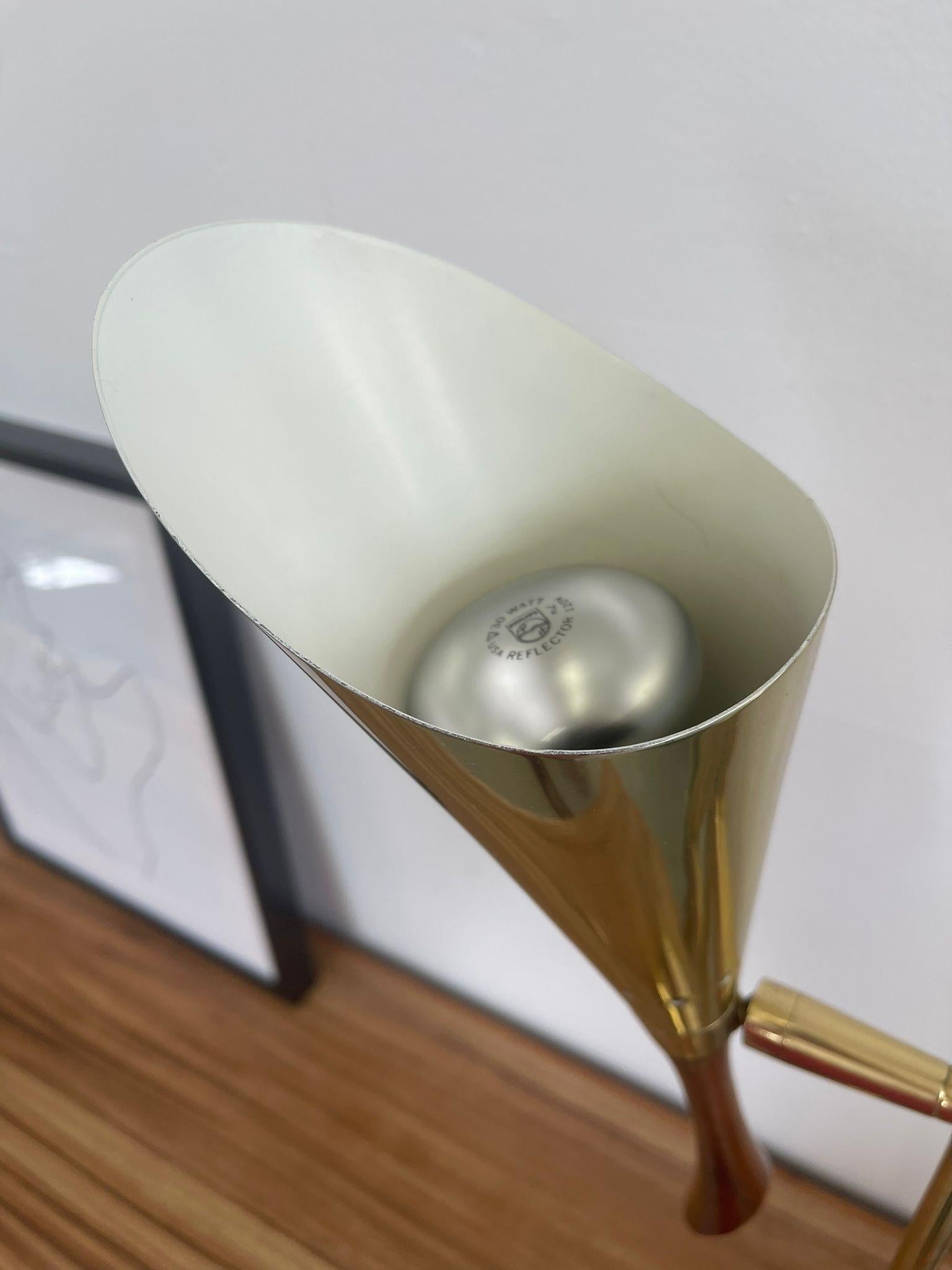 Vintage Mid Century Modern Brass Tone Atomic Shaped Lamp 4