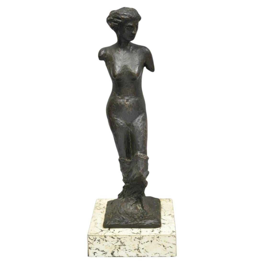 Escultura de mujer desnuda en bronce, Vintage Mid Century Modern Firmado "A RISI" en venta