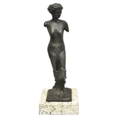 Vintage Mid Century Modern Bronze Nackte Frau Skulptur Figur Signiert "A RISI"