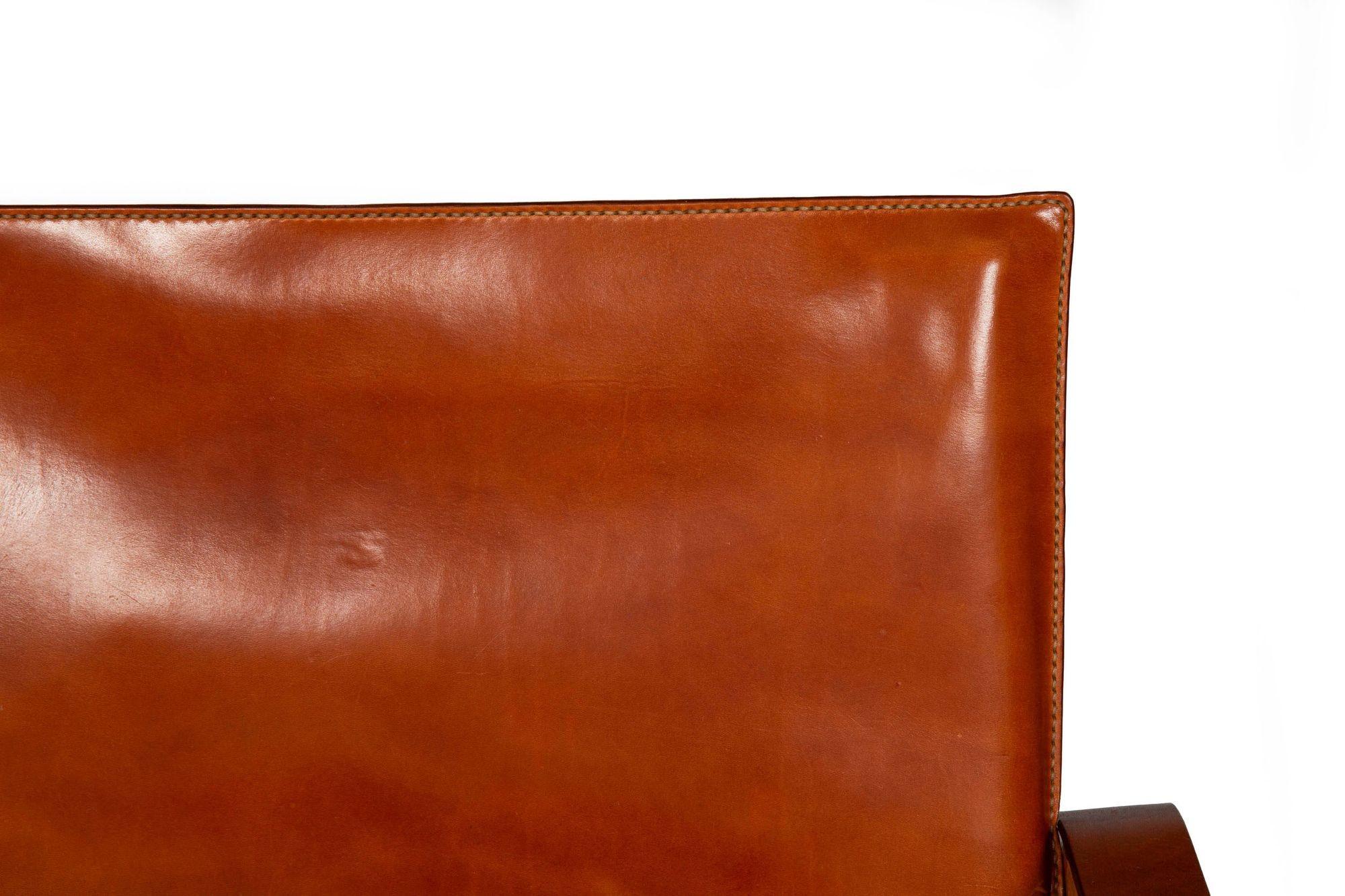 Chaises Safari en cuir Brown Vintage Mid-Century Modern attr. Wilhelm Kienzle en vente 9