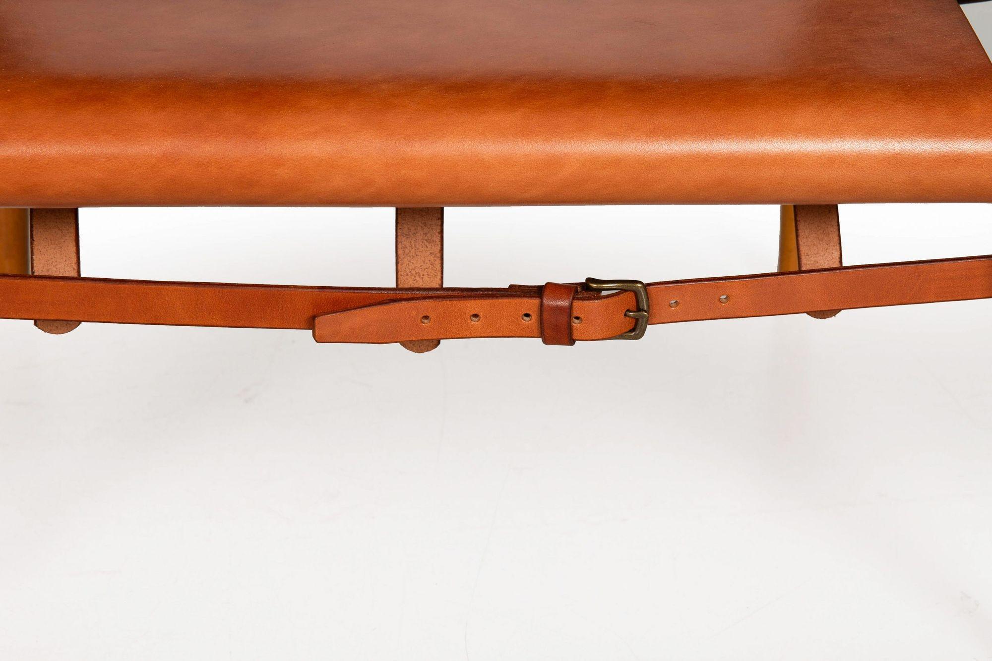 Chaises Safari en cuir Brown Vintage Mid-Century Modern attr. Wilhelm Kienzle en vente 13