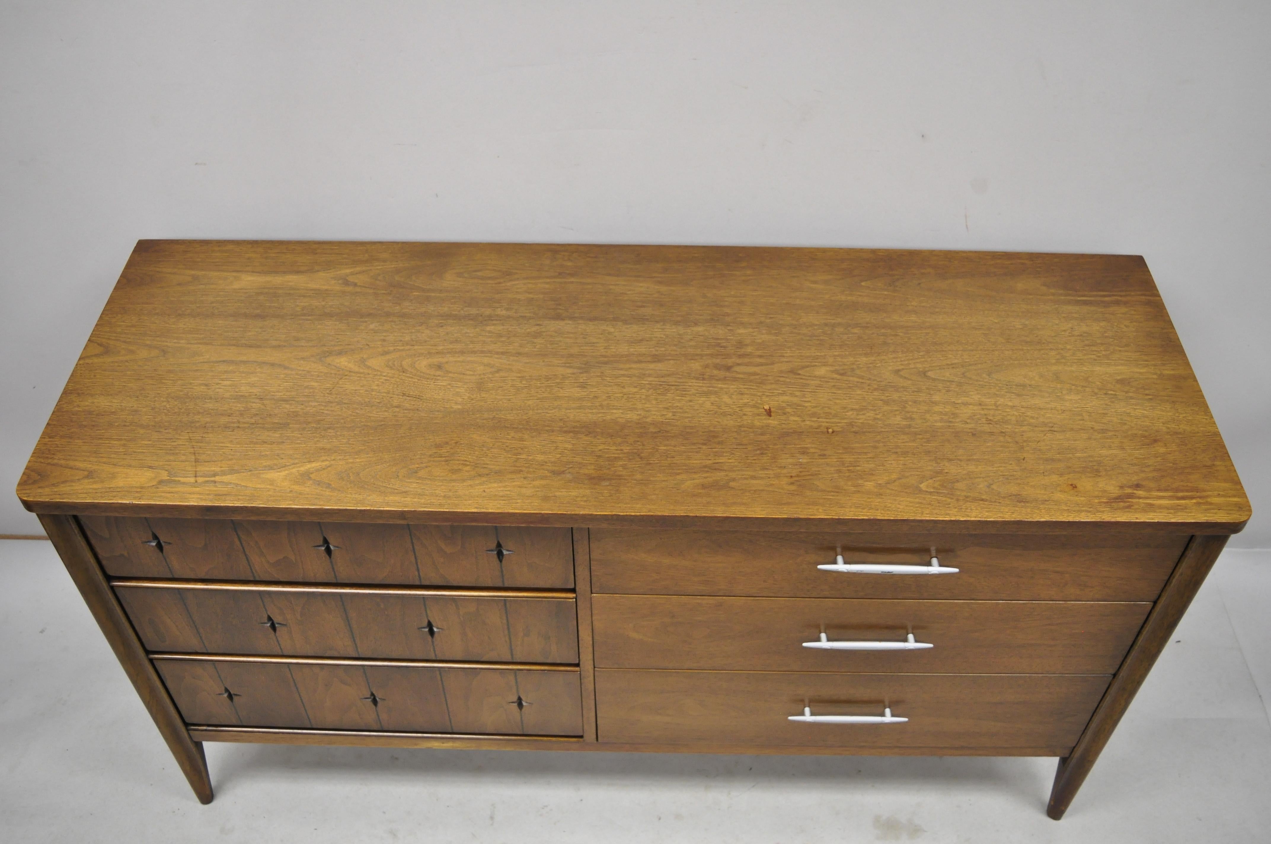 Mid-Century Modern Vintage Midcentury Modern Broyhill Saga Carved Star Credenza Long Dresser