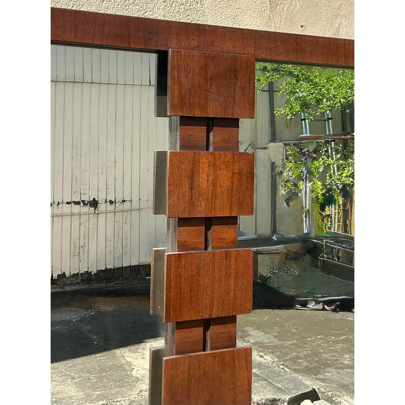 Américain Miroir brutaliste moderne du milieu du siècle dernier en vente