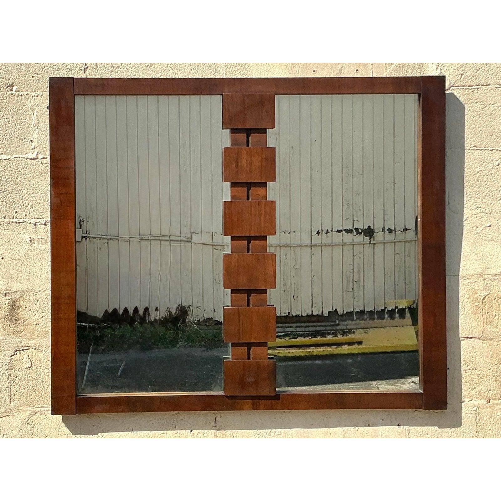 Miroir brutaliste moderne du milieu du siècle dernier Bon état - En vente à west palm beach, FL